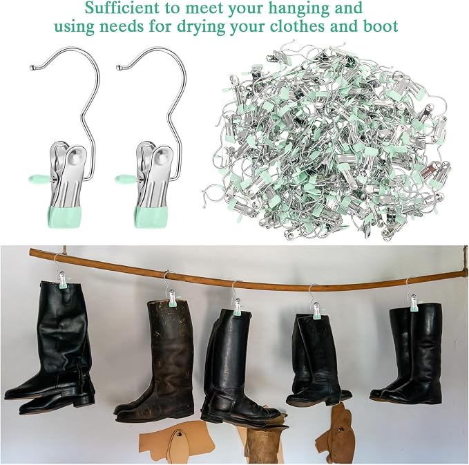 Yinder Boot Hangers Clips Laundry Hooks Hanging Stainless Steel Clothes Pins - Image 4
