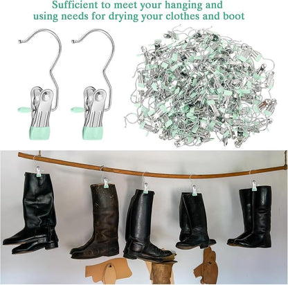 Yinder Boot Hangers Clips Laundry Hooks Hanging Stainless Steel Clothes Pins - Image 4