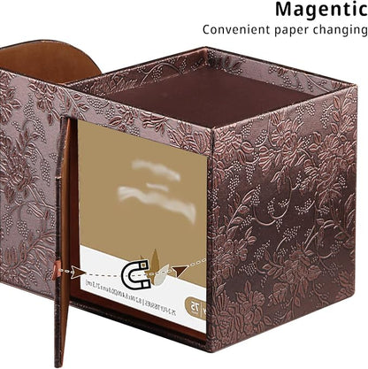 PU Leather Tissue Box Cover Square, Tissue Box Holder Organizer - Image 4