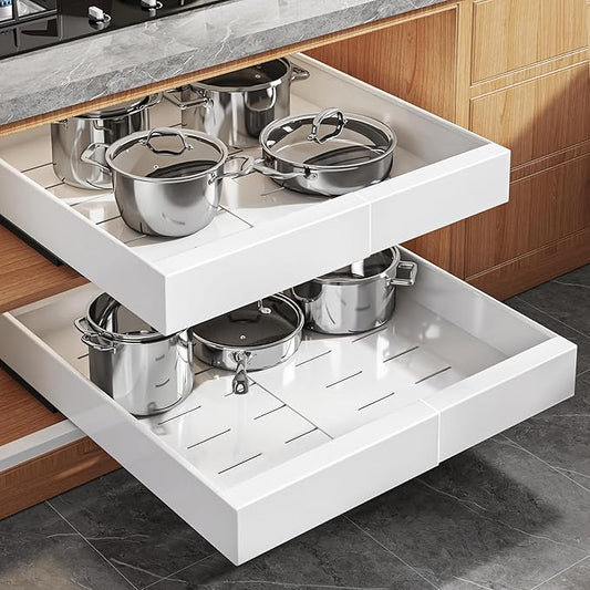Seinloes 2Pack Expandable Pull Out Cabinet Organizer 21"Deep by Seinloes