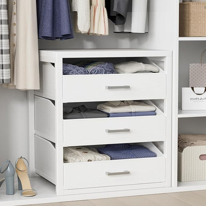 BOLUO Closet Drawers White 3 Drawer Dresser by BOLUO