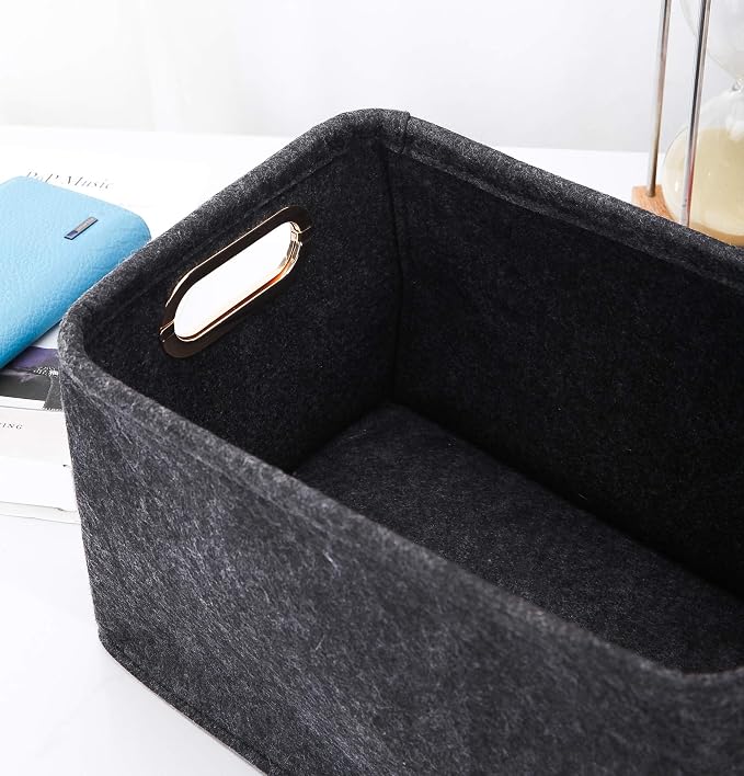 Collapsible Storage Bins Foldable Felt Fabric Storage Basket Organizer Boxes - Image 5