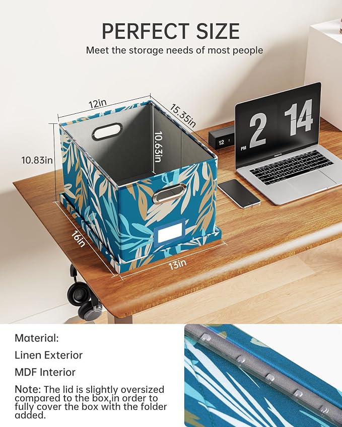 File Organizer with Lid, File Box, File Cabinet - Image 2