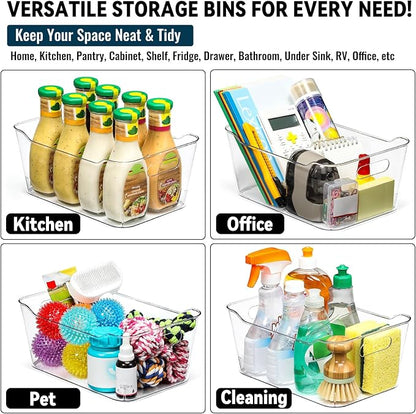 12 PACK Multi-Use Clear Plastic Storage Bins - Image 6