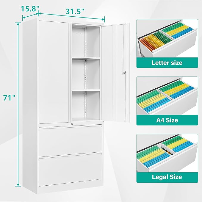 SISESOL Storage Cabinet Metal Display Cabinet - Image 3