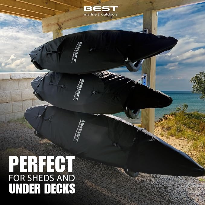 Best Marine and Outdoors Kayak Storage Rack, 2 Premium Wall Mount Racks - Image 6