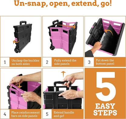 Ultra-Slim Rolling Collapsible Storage Pack-N-Roll Utility-carts, - Image 6