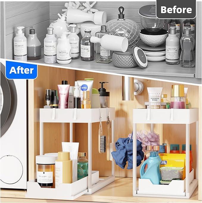 Simple Trending Under Sink Organizer 2 Pack, Sink Pull-Out Sliding Storage - Image 3