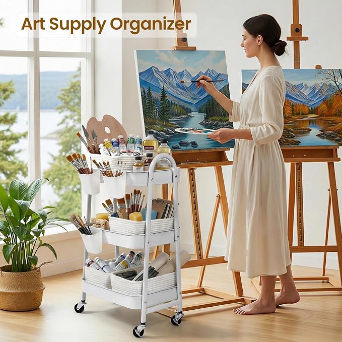 3-Tier Rolling Utility Cart - Image 4