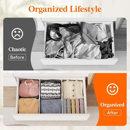 Lifewit 8" High 4 Pack Deep Drawer Dividers, 13.8-22.5" Adjustable Dresser - Image 8