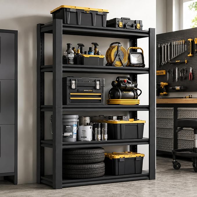 SAWJEC Garage Shelving Unit, Compact Heavy Duty Metal Shelving, Adjustable by SAWJEC