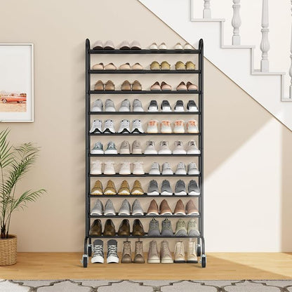 STORAGE MANIAC 10-Tier Expandable Shoe Rack, 44 Pairs Tall Vertical Shoe Rack - Image 7