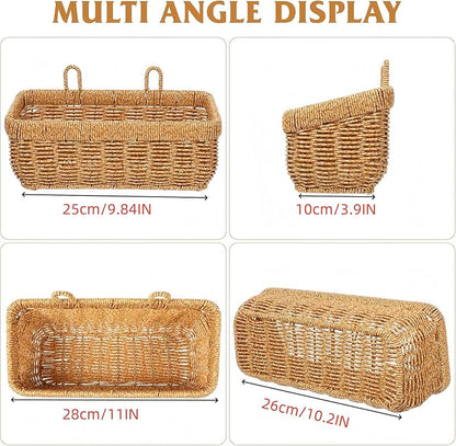 11 inches Wall Hanging Baskets Woven Basket Boho Style Fruit Basket Storage - Image 3