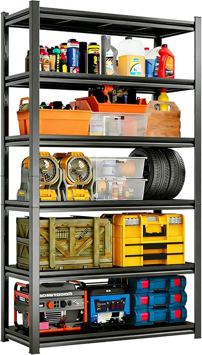 6Tier Storage Shelves Heavy Duty Adjustable Metal Garage Shelving Unit Rack by Ergonova