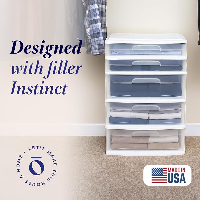 HOMZ Plastic 5 Wide Storage Tower, Home Office, and Dorm Rooms - Image 4