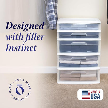 HOMZ Plastic 5 Wide Storage Tower, Home Office, and Dorm Rooms - Image 4