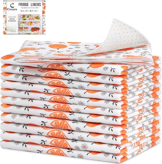 Cooyes Shelf Liners, 2-in-1 Non-Slip Fridge Mats, Absorb Excess Moisture by Cooyes