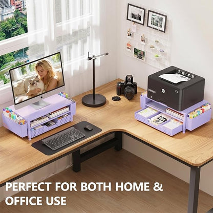 OPNICE Desk Organizers and Accessories, 2-Tier Computer Monitor Stand Riser - Image 3