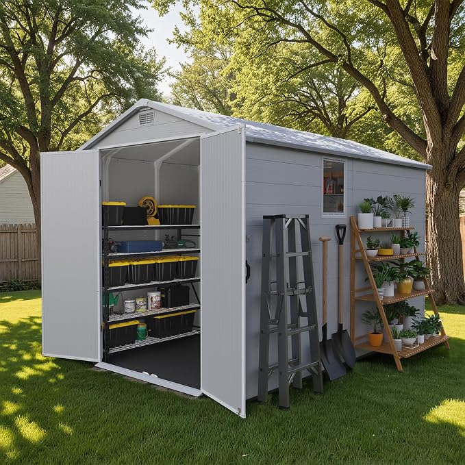 Patiowell 6X10 FT Plastic Outdoor Storage Shed - Image 9