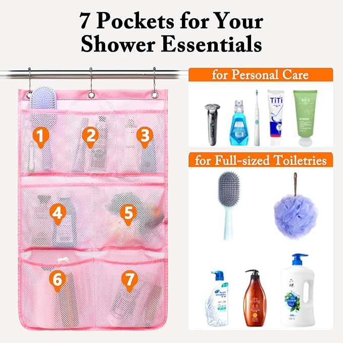 Fammart Mesh Shower Caddy Hanging, Quick-Drying Shower Organizer - Image 2