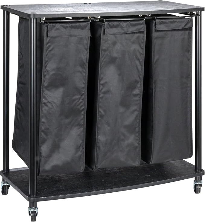 Household Essentials 3-Bag Laundry Sorter, Smooth Laminate Shelving, Sturdy by HouseholdEssentials