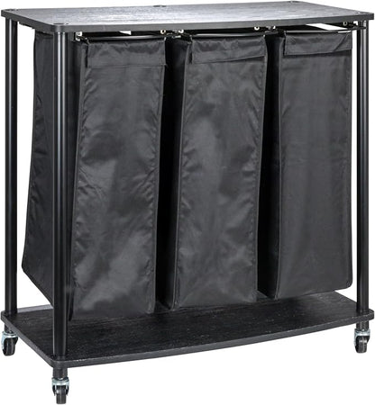 Household Essentials 3-Bag Laundry Sorter, Smooth Laminate Shelving, Sturdy by HouseholdEssentials