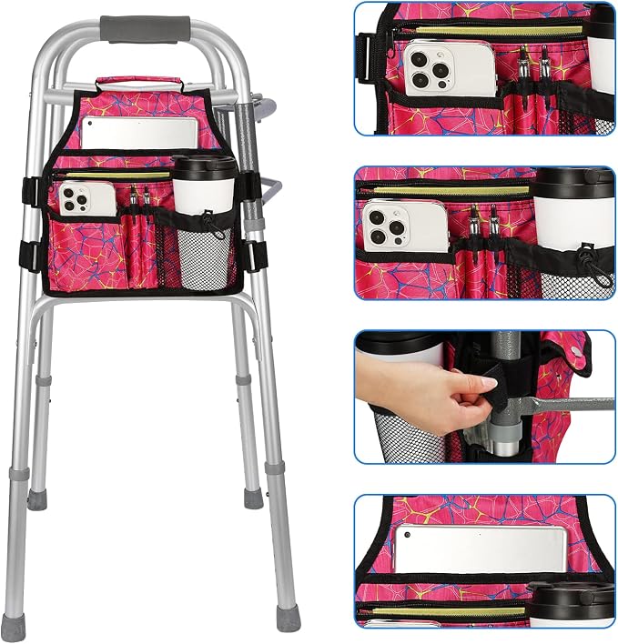 supregear Side Walker Bag, Walker Accessories Bag w/Cup Holder, Folding Walker - Image 4