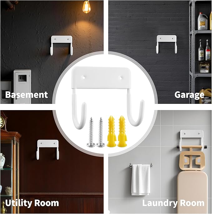 COKUMA Ironing Board Holder, Sturdy and Space-Saving Ironing Board Hanger Wall - Image 4