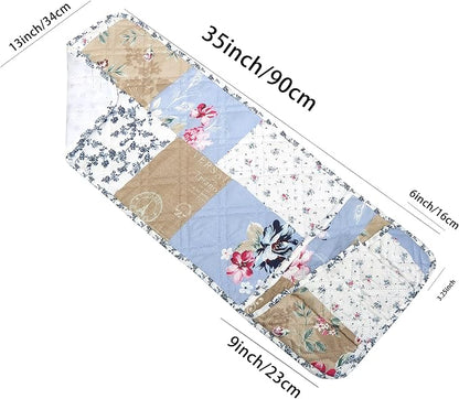 Brilliant Sunshine Pink and Blue Roses Toile Couch Armrest 5 Pockets Organizer - Image 2