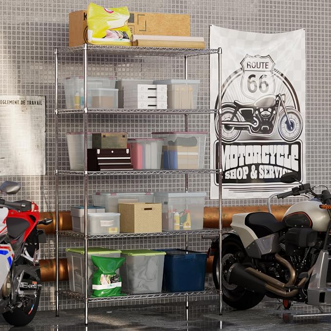 24" Deep x 48" Wide x 86" Height Wire Shelving Kit | 5-Tier | NSF Commercial - Image 6