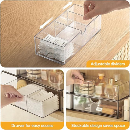 PAVSTINE Medicine Cabinet Organizer 3 Pack, Plastic Stackable Storage - Image 3