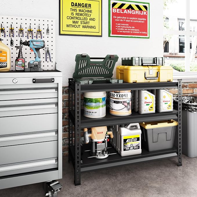 3-Tier Garage Shelving Heavy Duty, 40”W x 18”D x 36”H Metal Shelving Unit，1320 - Image 7