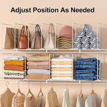 Wire Shelf Dividers for Closet: Tall 16 Pack 12-Inch Deep Adjustable Organizer - Image 5