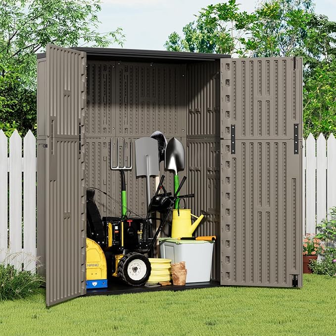 KINYING Outdoor Storage Shed, 57 Cu.ft Vertical Outdoor Storage Cabinet - Image 2