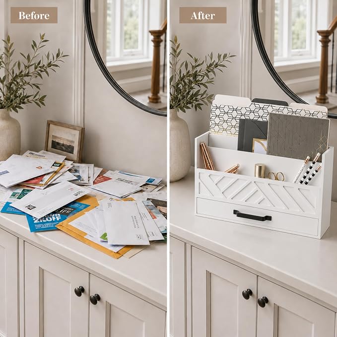BLU MONACO | Wooden Mail Organizer - Image 8