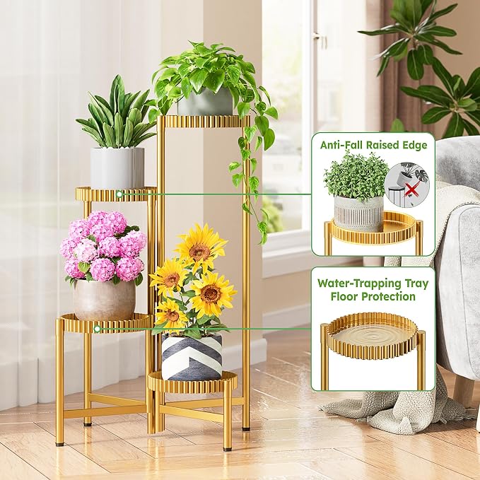 Stand Plants, 4 Tiers Metal Tiered Plant Stands - Image 4