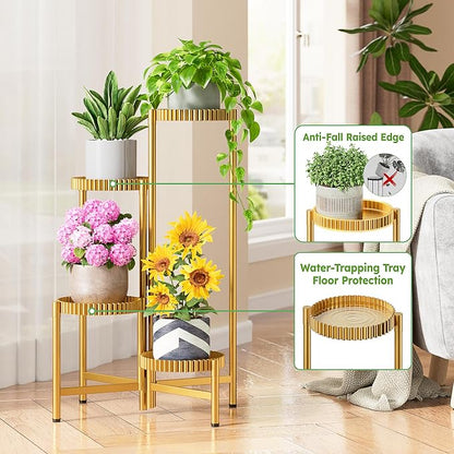 Stand Plants, 4 Tiers Metal Tiered Plant Stands - Image 4