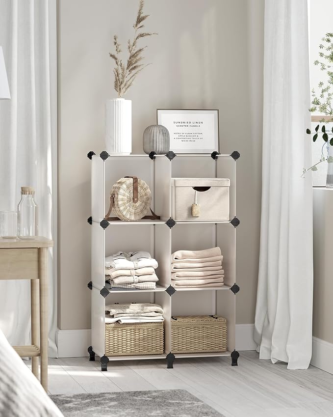 SONGMICS 6 Cube Storage Organizer, DIY Closet Shelf, Plastic Clothes Organizer - Image 3