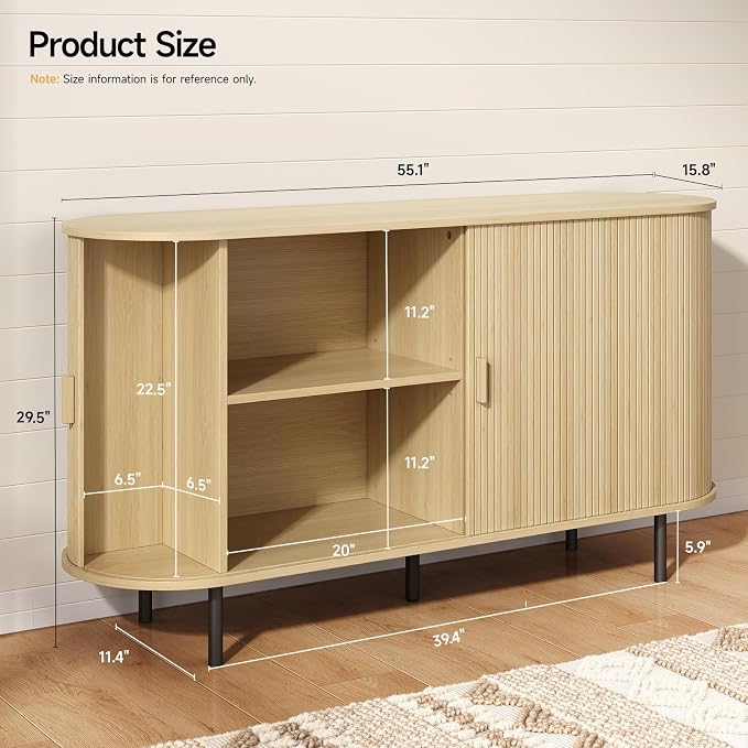55" Sideboard Buffet Cabinet - Image 2