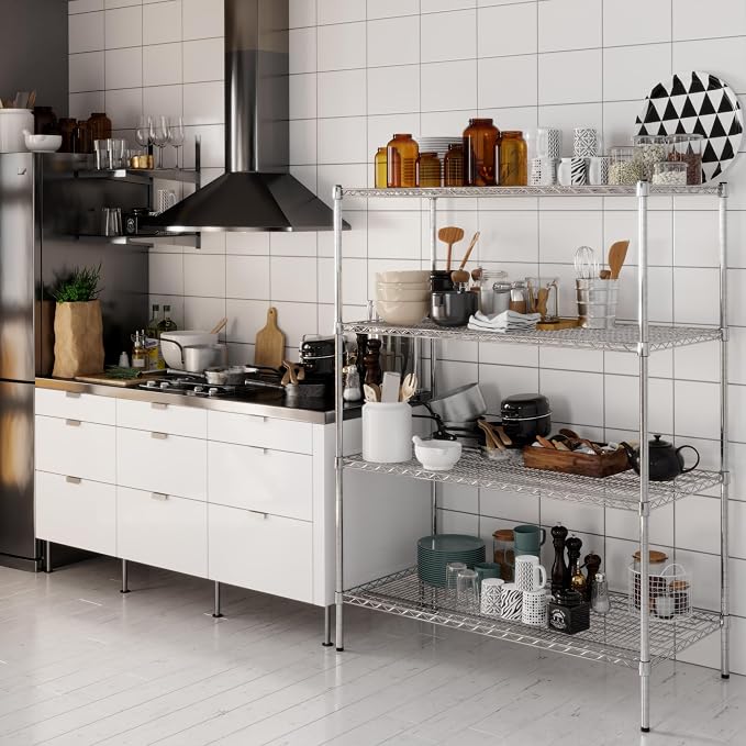 24" Deep x 48" Wide x 64" Height Wire Shelving Kit | 4-Tier | NSF Commercial - Image 6