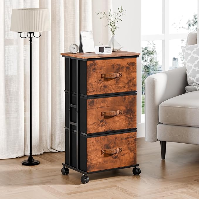 OLIXIS Dresser Storage with 3 Drawers, Fabric Dresser Tower - Image 2
