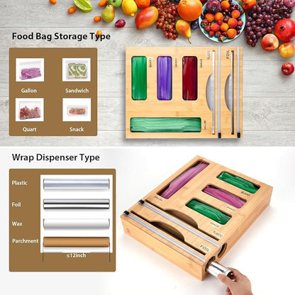 Storage Bag Organizer with Foil and Plastic Wrap Organizer, Aluminum Foil - Image 6