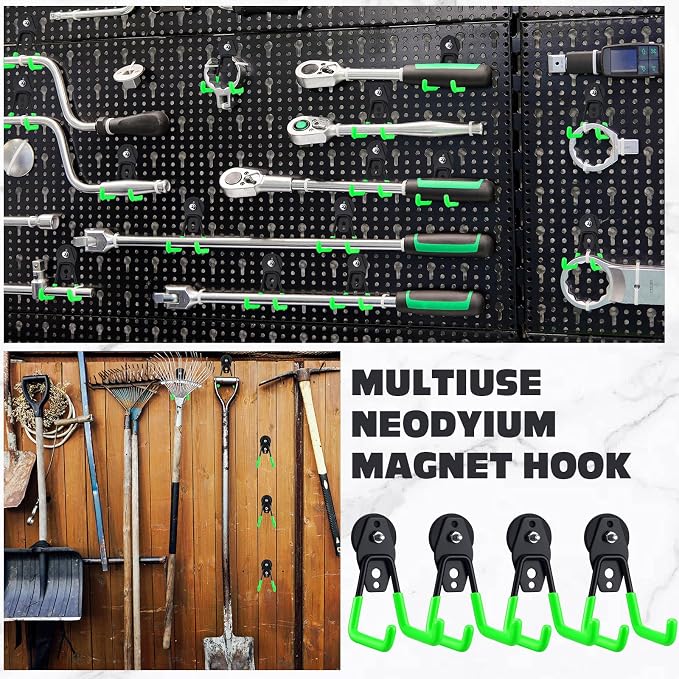 Landhoow Large Magnetic Hooks Heavy Duty Garage Magnet Hooks Strong Storage - Image 5