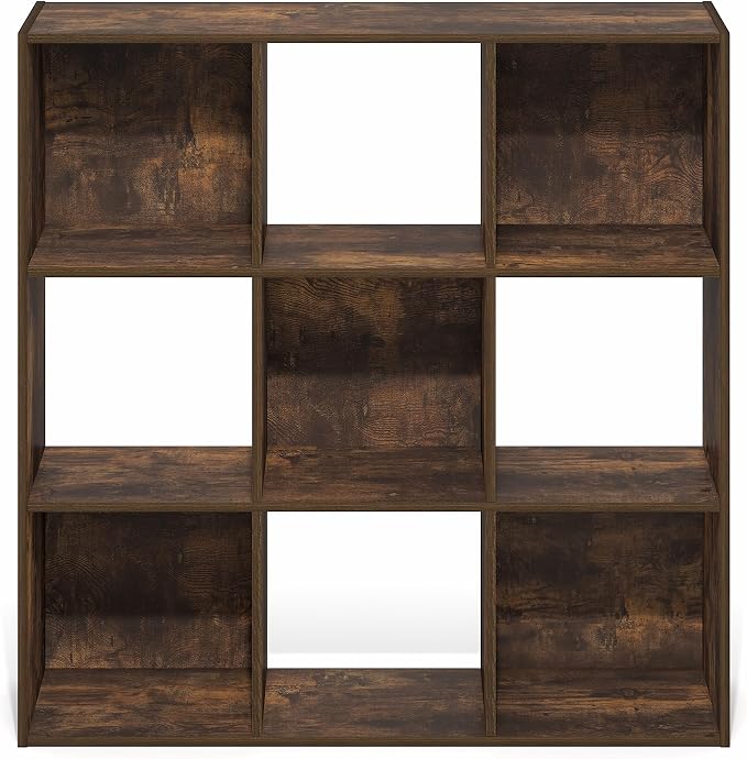 Furinno PELLI Book Shelf, 9-Cube Bookshelf, 3x3 Cube Storage Organizer Bookcase - Image 8