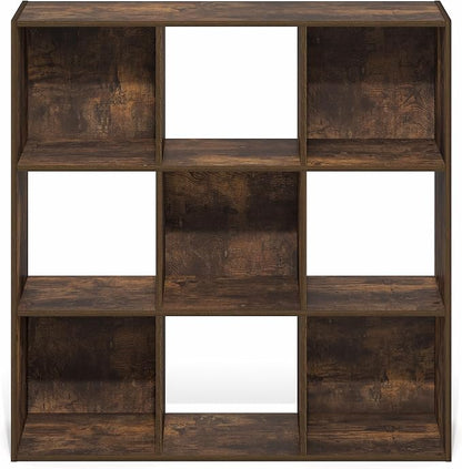 Furinno PELLI Book Shelf, 9-Cube Bookshelf, 3x3 Cube Storage Organizer Bookcase - Image 8
