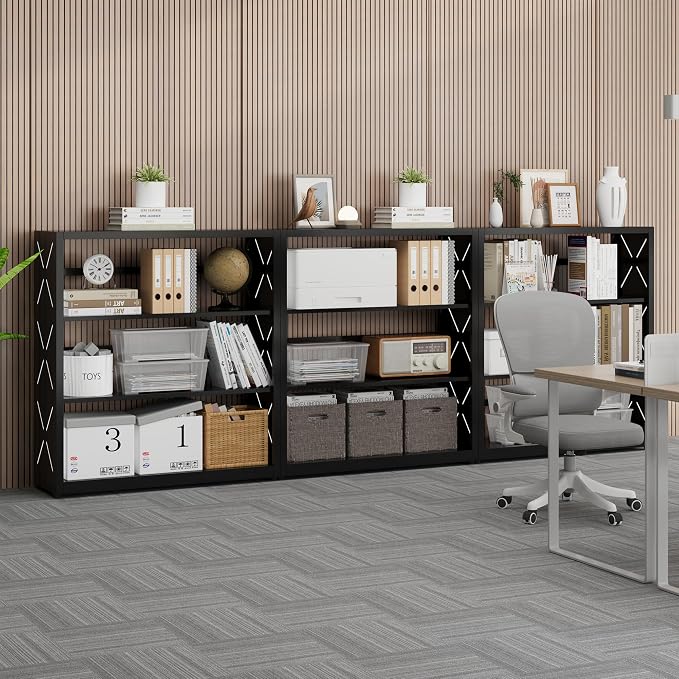 3 Tier Bookcase, Industrial Bookshelf, Home Office Bookcase Shelf Storage - Image 8