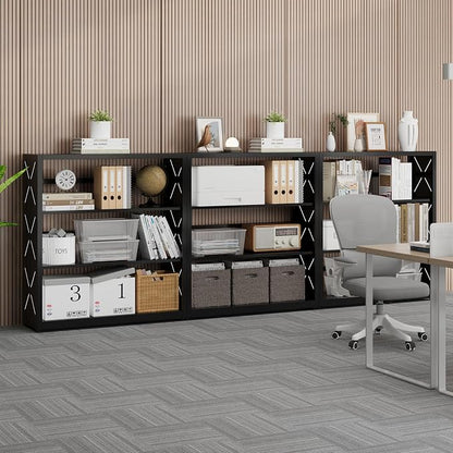 3 Tier Bookcase, Industrial Bookshelf, Home Office Bookcase Shelf Storage - Image 8