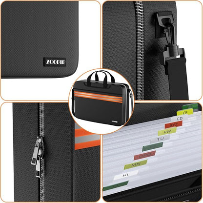 Accordion File Organizer with Lock, Fireproof Document Organizer Bag with - Image 5