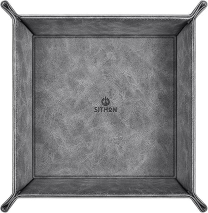 SITHON Valet Tray Desktop Storage Organizer – Premium PU Leather Catchall - Image 2