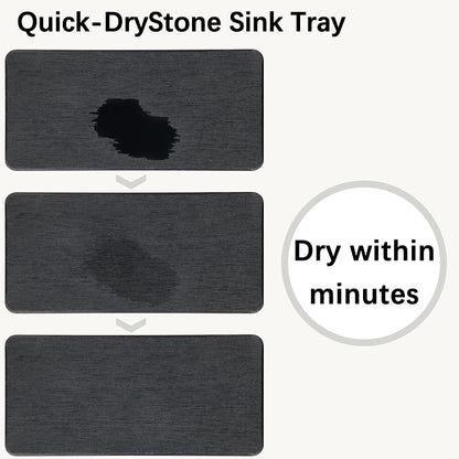 2 Pcs Water Absorbing Stone Trays, Kitchen/Bathroom Sink Soap Dish, Diatomite - Image 6